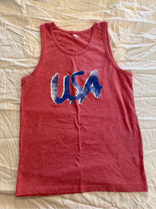 Old Navy Other - Old Navy Kids USA Graphic Tank Top Red Patriotic Sleeveless Shirt Size L 10-12